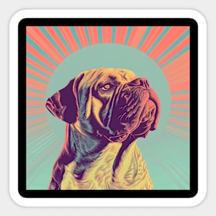 Bullmastiff in 70's Sticker